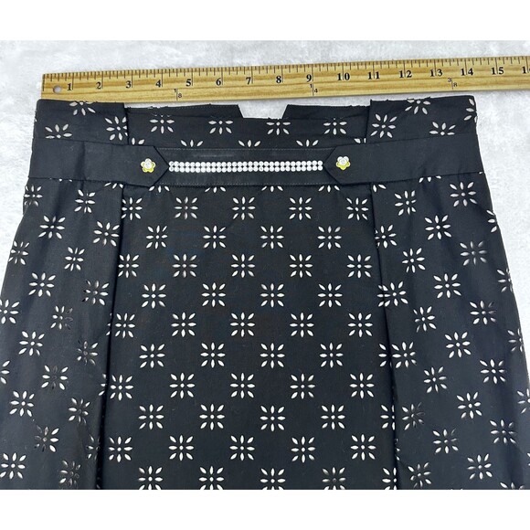 VDP Collection Black Floral Eyelet Cotton Rhinestones Pencil Midi Skirt Sz 6/42 - Picture 9 of 16